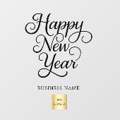 お正月の黒ビジネスロゴ クリア ウィンドウサイン (シート)