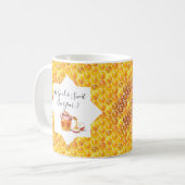 お正月は楽しい!ホリデーハニカム金ゴールド コーヒーマグカップ (正面左)