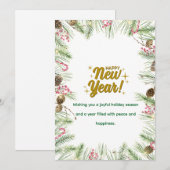 お正月カード | 現代のミニマルデザイン シーズンカード (正面/裏面)