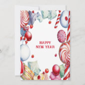 お正月ディナーのお菓子 子供パーティー 招待状 (裏面)