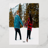 お正月パーティーのブラシ 箔招待状 (裏面)