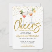 お正月パーティーの乾杯 招待状 (正面)