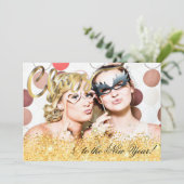 お正月パーティーの輝き写真招待状 招待状 (スタンド正面)