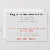 お正月パーティーダックスフンド犬楽しいユニーク 招待状 (裏面)