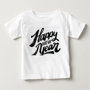 お正月ブラシスタイルのご挨拶 ベビーTシャツ
