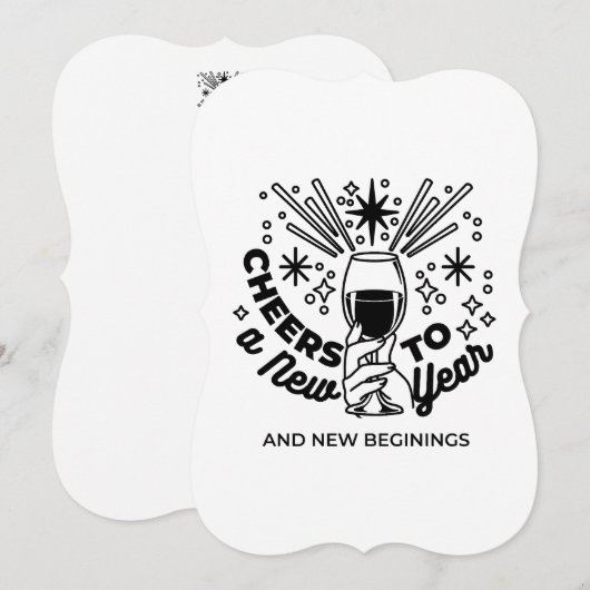 お正月祝いデザインに乾杯 招待状 (正面/裏面)