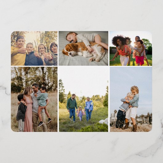 お正月7枚写真横ゴールドメタリック 箔シーズンカード (裏面)