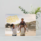 お正月7枚写真横型ゴールドメタリック 箔シーズンカード (立ち正面)