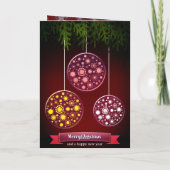 お正月 エレガントなクリスマスツリーの装飾 シーズンカード (裏面)