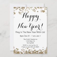 お正月 エレガント ゴールドとホワイトのコンフェッティ