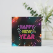 お正月　エレガント　ネオン　ブラックカード カード (スタンド正面)