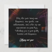 お正月 エレガント ネオン ブラック カード (裏面)