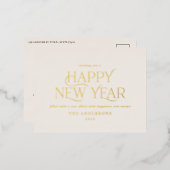 お正月 クリーム エレガント ミニマル モダン トラディショナル 箔シーズンポストカード (正面/裏面)