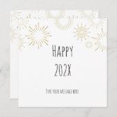 お正月 ゴールド 花火 ミニマリスト シーズンカード (正面/裏面)