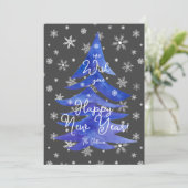 お正月 ブルー ツリー シーズンカード (スタンド正面)