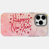 お正月 上品な赤い文字と淡いパステルカラーの星 Case-Mate iPhoneケース (裏面 (横))
