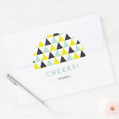 お正月 乾杯 カラフル モダン ジオメトリック ホリデー ラウンドシール (封筒)