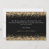 お正月 新しい冒険 ゴールド グリッター 婚約 案内状 (裏面)