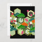 お正月 日本 伝統的なスタイル シーズンポストカード (正面/裏面)