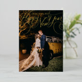 お正月 書道 休暇 フォト ホイル カード (立ち正面)