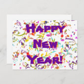 お正月 祭り カラフルなコンフェッティ カスタム ポストカード (正面/裏面)