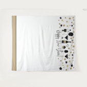 お正月 背景 フォト ゴールド ブラック ホワイト タペストリー (正面(横))