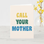 お母おもしろいさんにお電話カラフル引用文 カード (黄色い花)