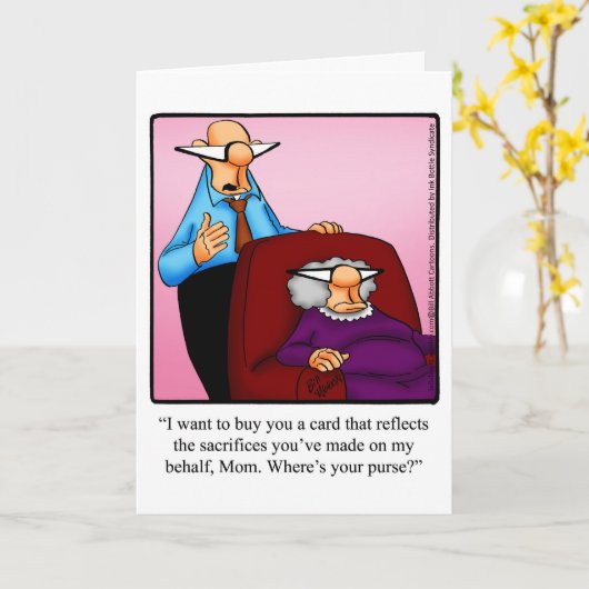 お母おもしろいさんの日のグリーティングカード カード (黄色い花)