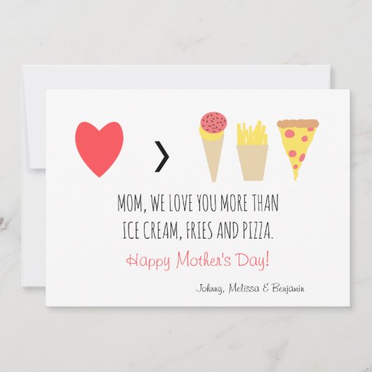 お母おもしろいさんより愛し赤いハート母の日 シーズンカード (正面)