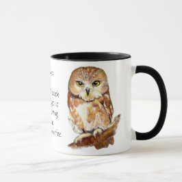 お母おもしろいさんコーヒー引用文前フクロウ マグカップ