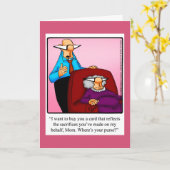 お母おもしろい様の日の挨拶状 カード (黄色い花)