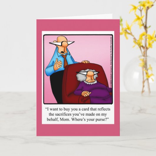 お母おもしろい様の日の挨拶状 カード (黄色い花)