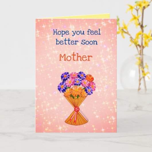 お母かわいらしさんからの挨拶 カード (黄色い花)