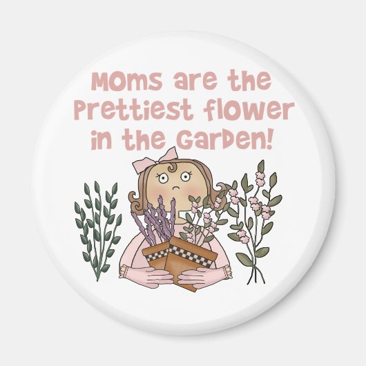 お母かわいらしさん花in the garden マグネット (正面)