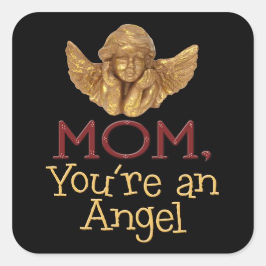 お母さんあなたはエンジェルステッカー スクエアシール (正面)