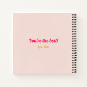 お母さんありがとうハートピンク ノートブック (裏面)