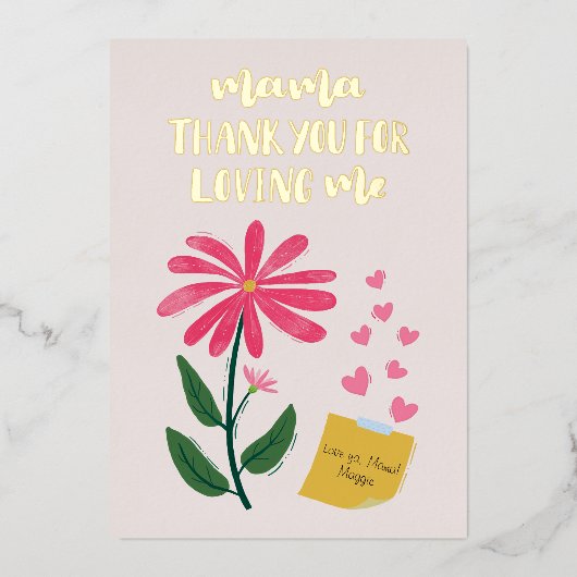 お母さんありがとう ホリデーカード 箔シーズンカード (正面)