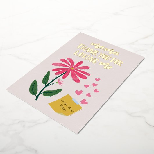 お母さんありがとう ホリデーカード 箔シーズンカード (回転した状態)