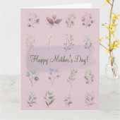 お母さんありがとう（薄い紫）カード カード (黄色い花)