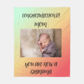 お母さんおばあちゃん1枚の写真コンテンポラリーヴィンテージ フリースブランケット (正面)