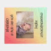 お母さんおばあちゃん1枚の写真コンテンポラリーヴィンテージ フリースブランケット (正面(横))