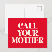 お母さんおもしろいを引用文ラブレッドと呼ぶ ポストカード (正面/裏面)