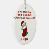 お母さんおよびお父さんのクリスマスプレゼントのオーナメント セラミックオーナメント (右)