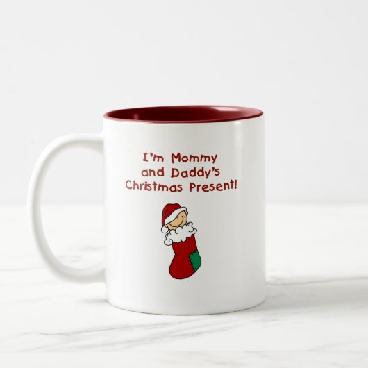 お母さんおよびお父さんのクリスマスプレゼント ツートーンマグカップ (左)