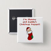 お母さんおよびお父さんのクリスマスプレゼント 缶バッジ (正面&裏面)