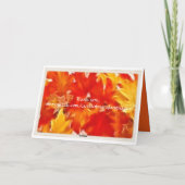 お母さんおよびパパのためのスペインのな感謝祭カード シーズンカード (裏面)