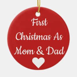 お母さんおよびパパのオーナメントとして初めてのクリスマス セラミックオーナメント