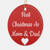 お母さんおよびパパのオーナメントとして初めてのクリスマス セラミックオーナメント (左)