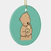 お母さんおよびベビーくまのカスタムでパーソナライズなオーナメント セラミックオーナメント (右)