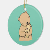 お母さんおよびベビーくまのカスタムでパーソナライズなオーナメント セラミックオーナメント (左)